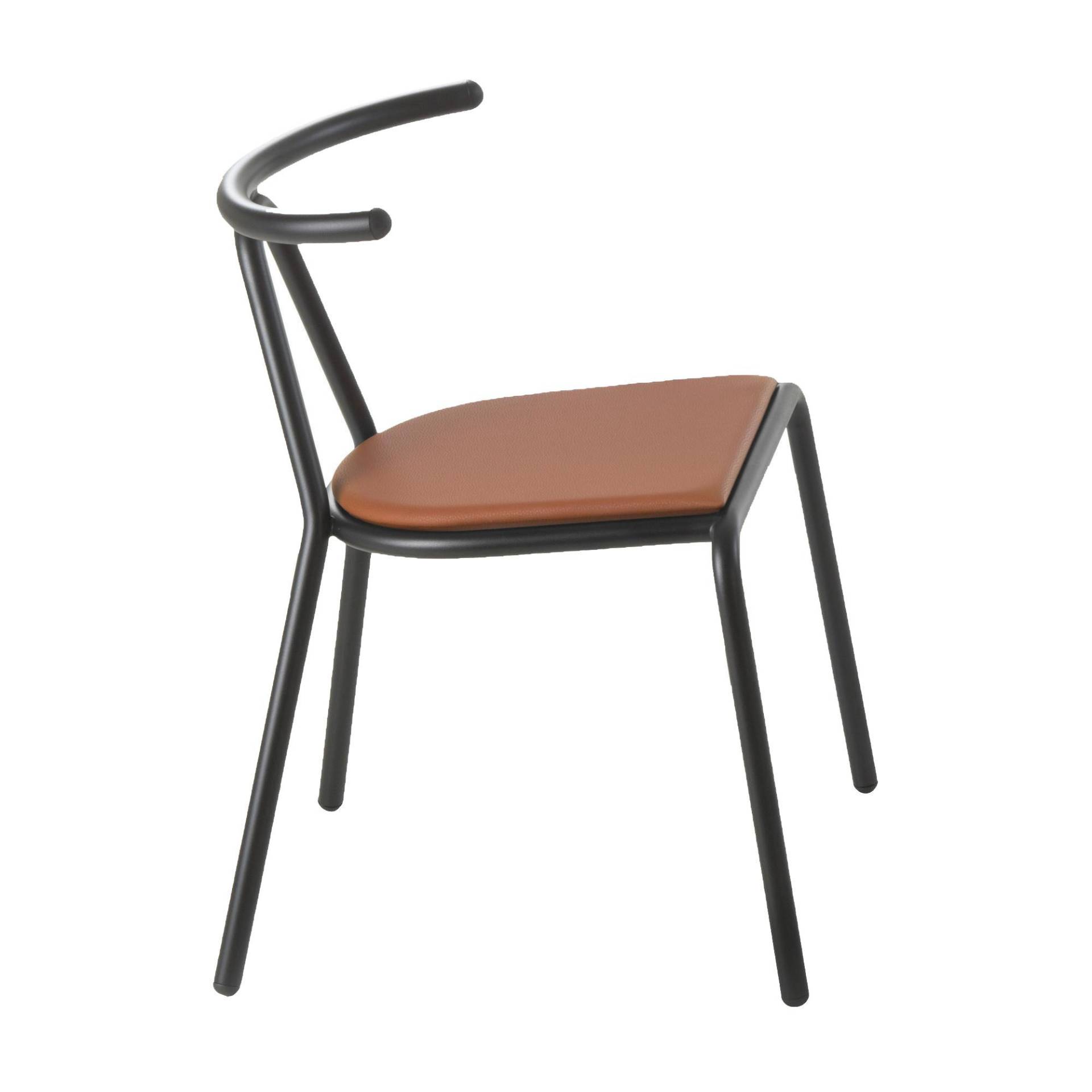B-Line - Toro Stuhl Sitzfläche Platinum Flukso - orange/Sitzfläche: Platinum Flukso/Gestell schwarz/BxHxT 55x73,5x54cm von B-Line
