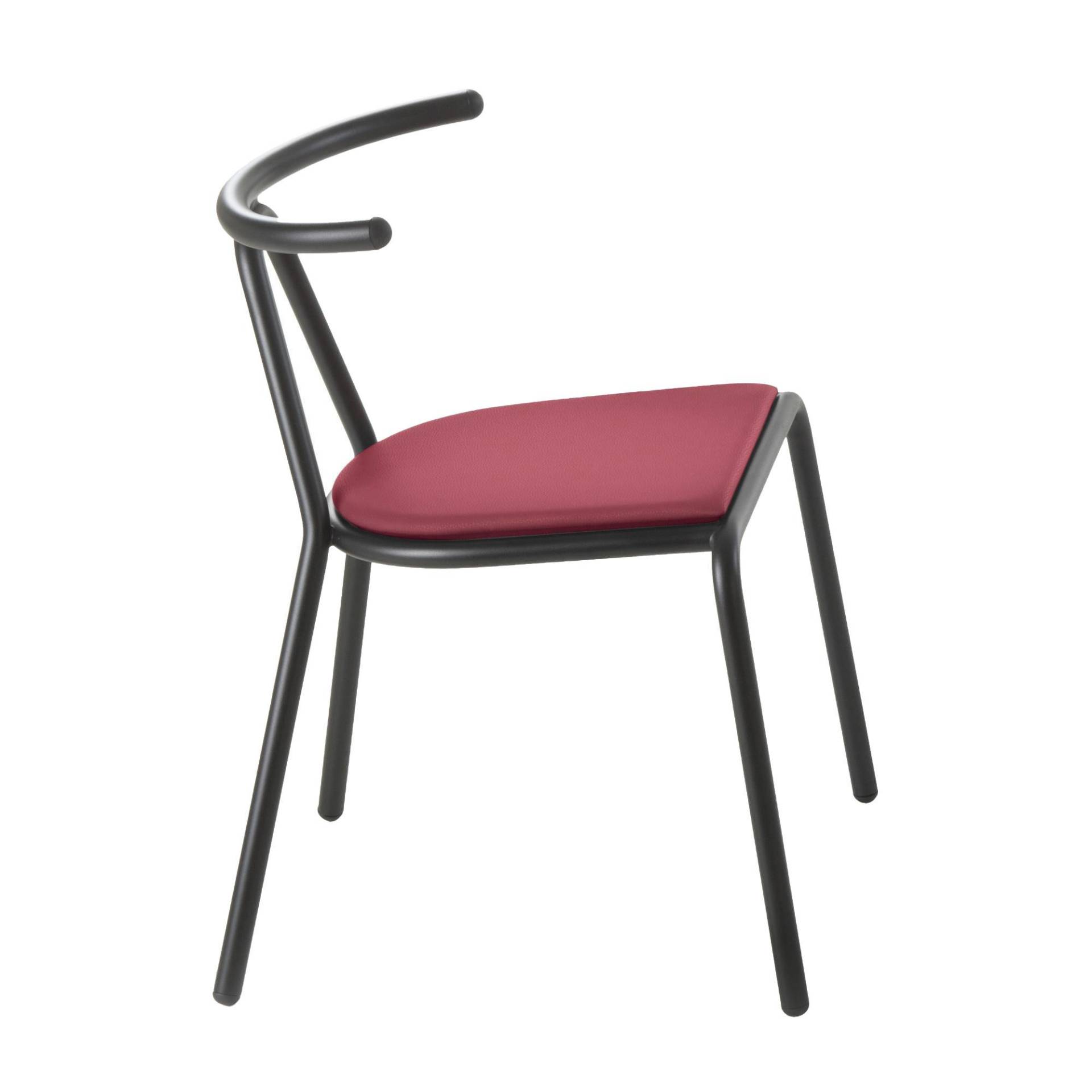 B-Line - Toro Stuhl Sitzfläche Platinum Flukso - rot/Sitzfläche: Platinum Flukso/Gestell schwarz/BxHxT 55x73,5x54cm von B-Line