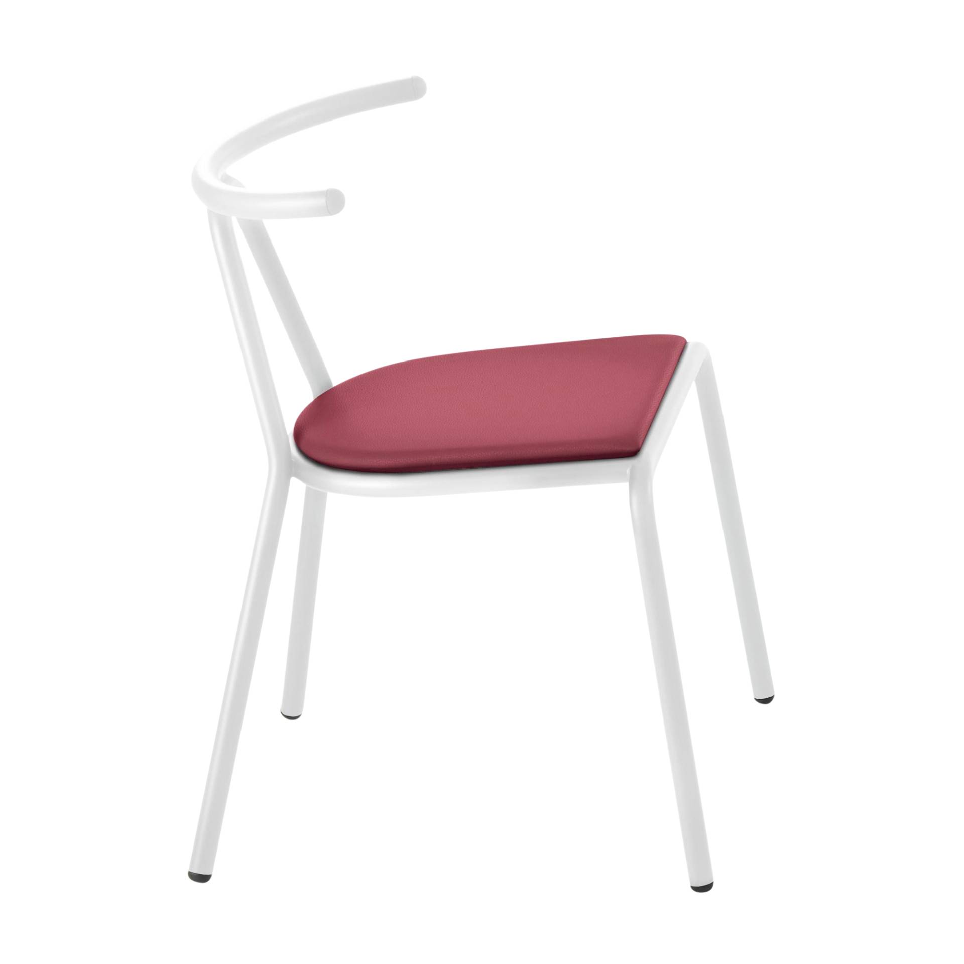 B-Line - Toro Stuhl Sitzfläche Platinum Flukso - rot/Sitzfläche: Platinum Flukso/Gestell weiß/BxHxT 55x73,5x54cm von B-Line