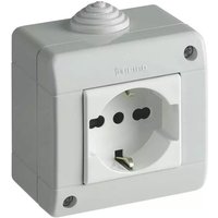 Bticino - Schuko-Bypass-Steckdose mit IP40-Gehäuse. von BTICINO