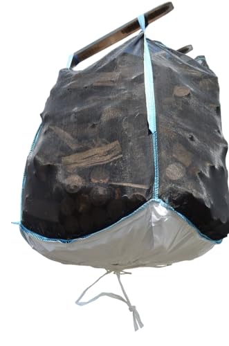 B teurobrecher - 5 Stück Woodbag Big Bag Holz 100x100x130 cm (ohne Inhalt) mit Sternboden (Boden zum Öffnen) mit Mosquito-Gewebe - Big Packs für Brennholz - stabil & luftdurchlässig von B teurobrecher
