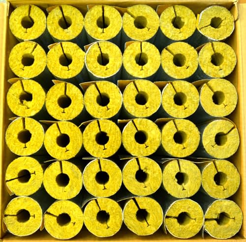 Steinwolle Rohrisolierung WLG 0,037 alukaschiert Rohrschale Dämmung Isolierung für Heizungsrohre verschiedene Größen (15/20mm-21 m 1/2 Karton) von B teurobrecher