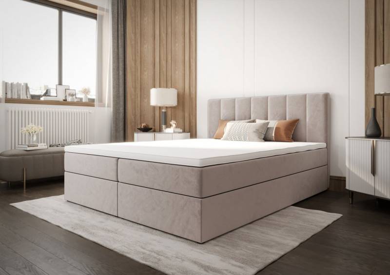 B&B Home Boxspringbett Boxbett Adelle III (H3 Matratze Bonellfederung, Kopfteil, Bettkasten und Topper) von B&B Home
