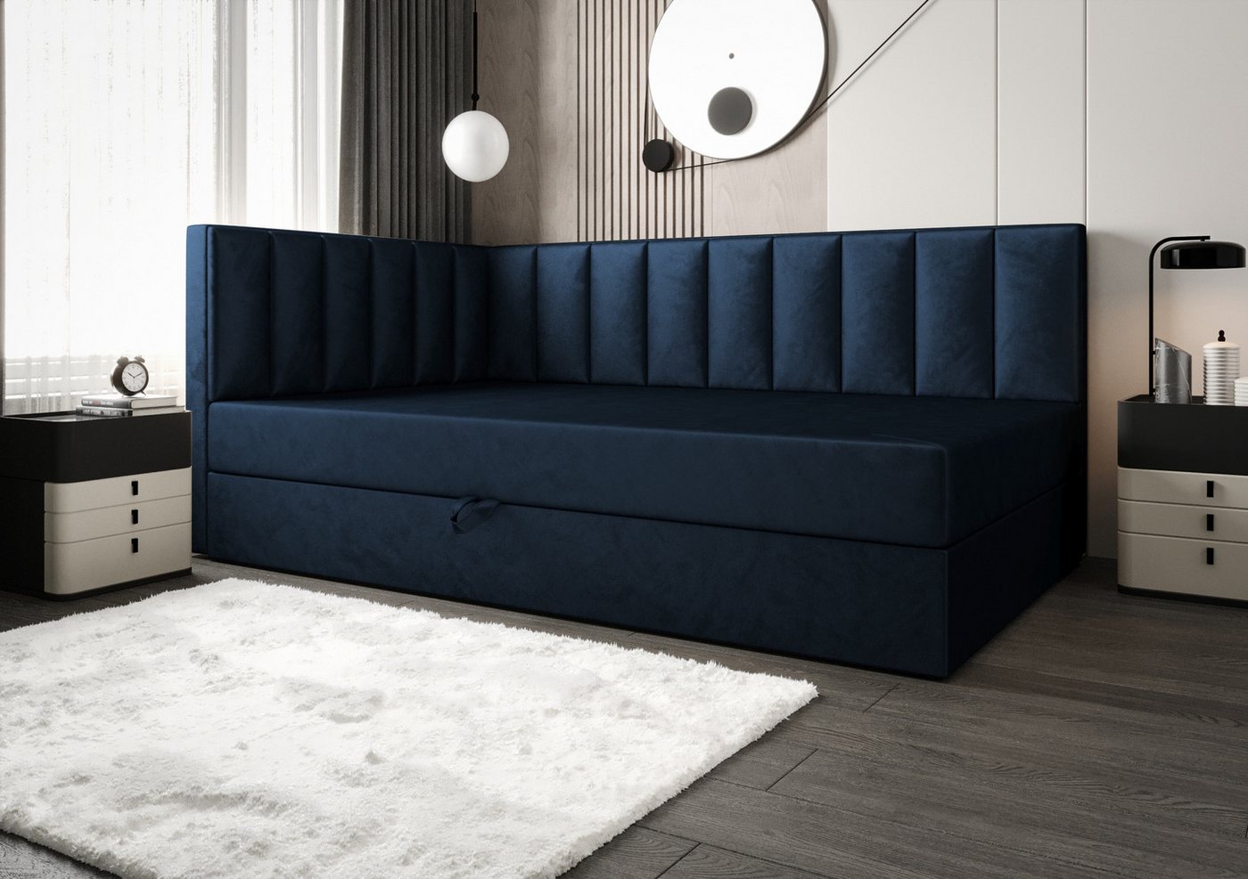 B&B Home Boxspringbett Boxbett Adelle VII (H3 Matratze Bonellfederung, Kopfteil, Seitenteil und Bettkasten) von B&B Home