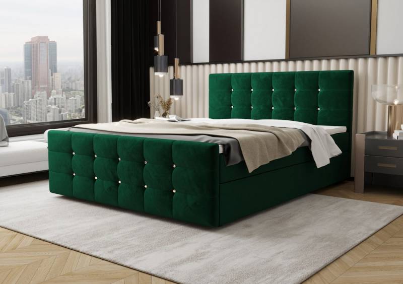 B&B Home Boxspringbett Boxbett Coria IV (H3 Multipocket-Matratze, Kopfteil, Bettkasten und Topper) von B&B Home