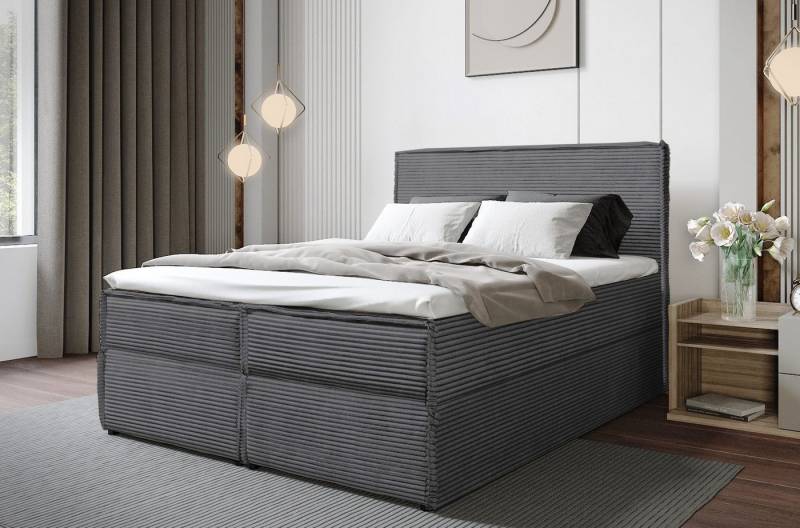 B&B Home Boxspringbett Boxbett Tilia II (H3 Matratze Bonellfederung, Kopfteil, Bettkasten und Topper) von B&B Home