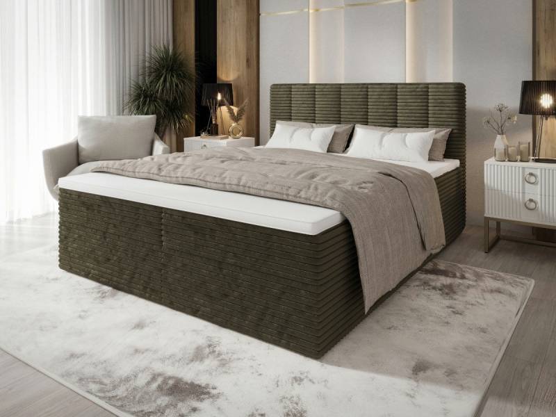 B&B Home Boxspringbett Tiliani (H3 Matratze Bonellfederung, Kopfteil, Bettkasten und Topper) von B&B Home