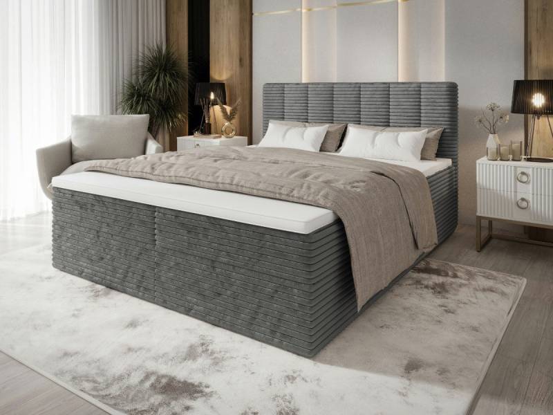 B&B Home Boxspringbett Tiliani (H3 Matratze Bonellfederung, Kopfteil, Bettkasten und Topper) von B&B Home