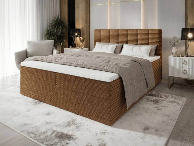 B&B Home Boxspringbett Tiliani (H3 Matratze Bonellfederung, Kopfteil, Bettkasten und Topper) von B&B Home