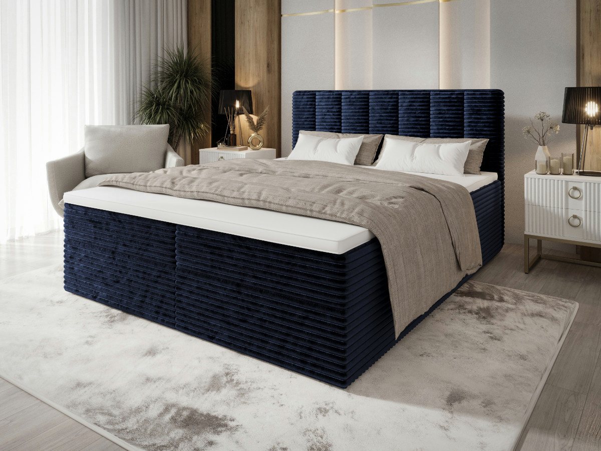 B&B Home Boxspringbett Tiliani (H3 Matratze Bonellfederung, Kopfteil, Bettkasten und Topper) von B&B Home