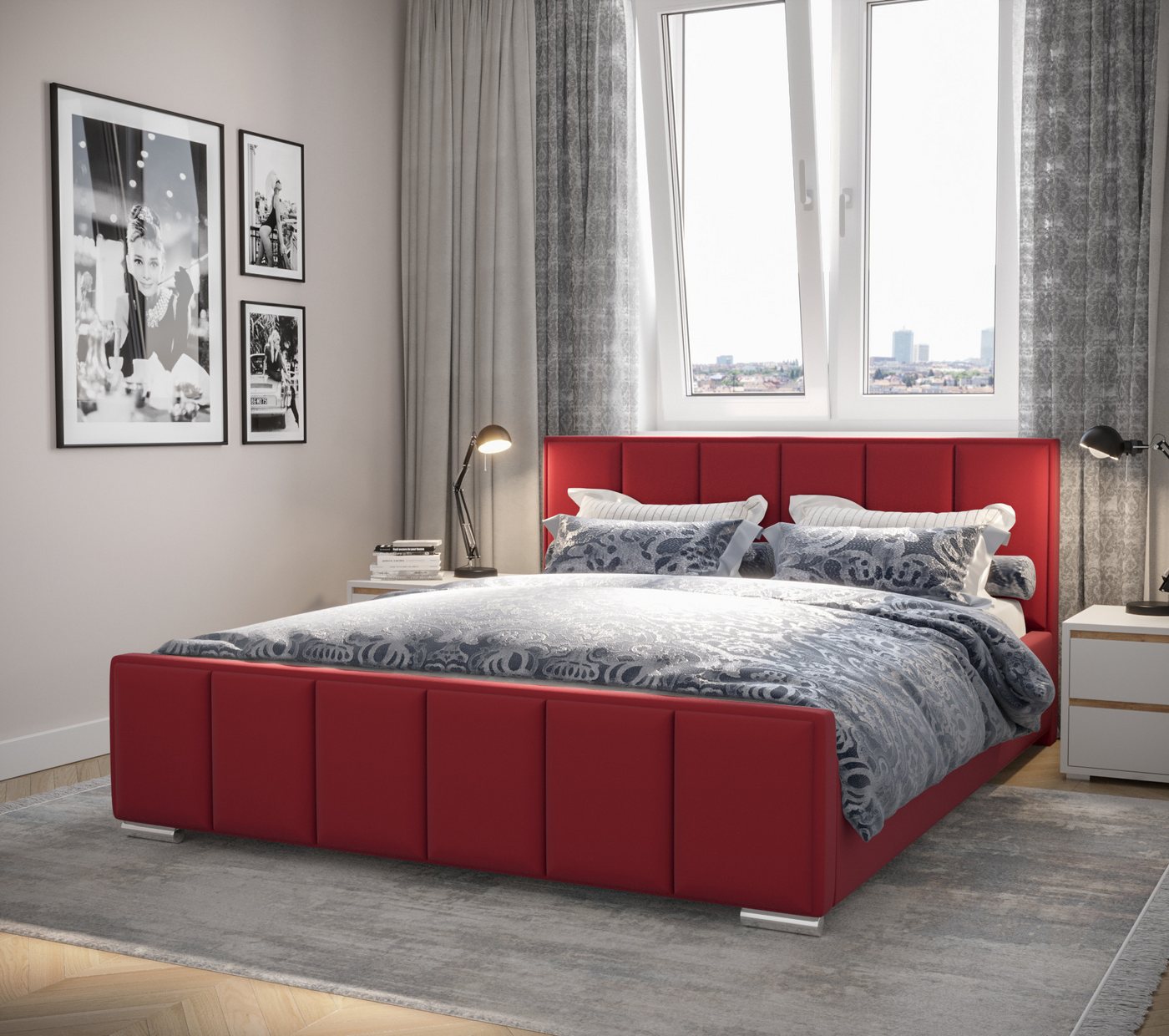 B&B Home Polsterbett Stauraumbett Schlafbett Bett Fancy (mit Bettkasten und Lattenrost (mit oder ohne Matratze) von B&B Home