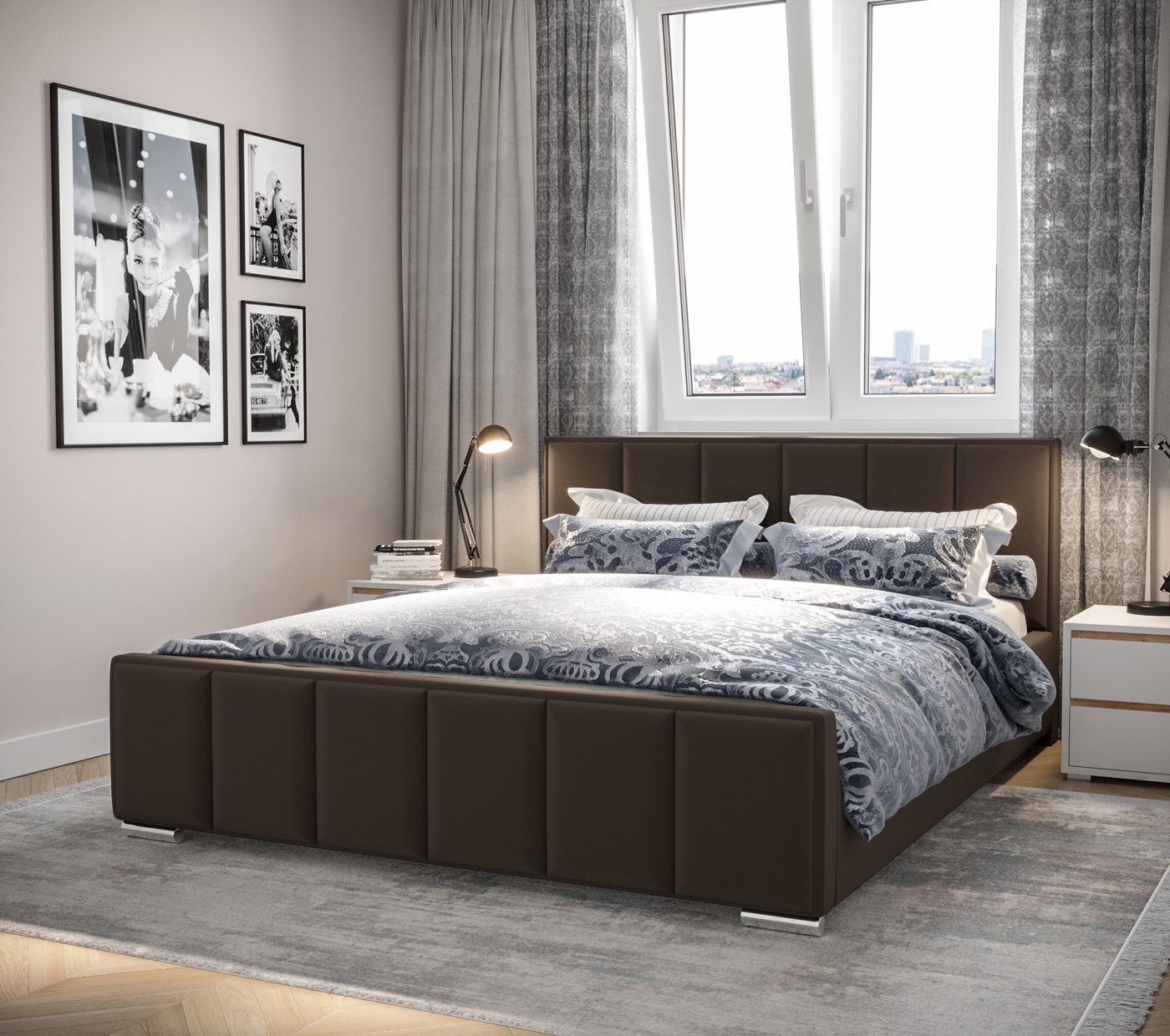 B&B Home Polsterbett Stauraumbett Schlafbett Bett Fancy (mit Bettkasten und Lattenrost (mit oder ohne Matratze) von B&B Home
