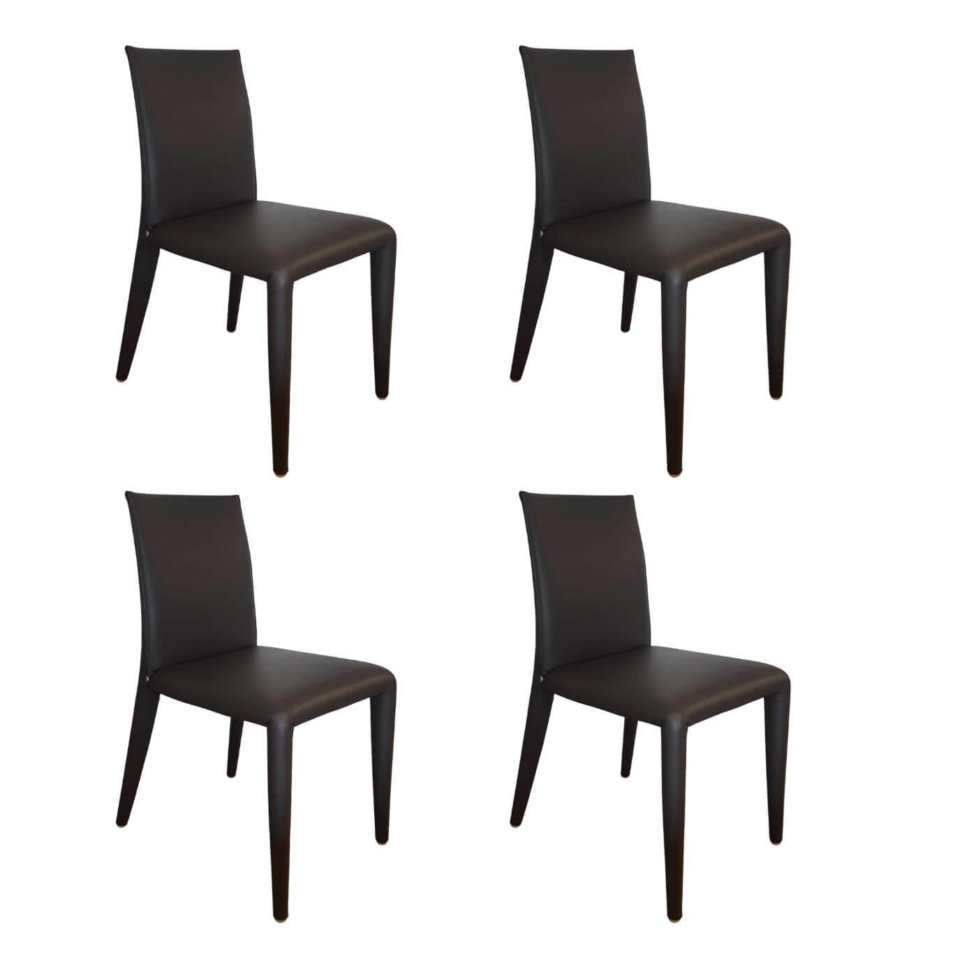 4-er Set Stuhl Vol au Vent Leder Gamma Grau 4-er Set Stuhl Vol au Vent Leder Gamma Grau von B&B Italia