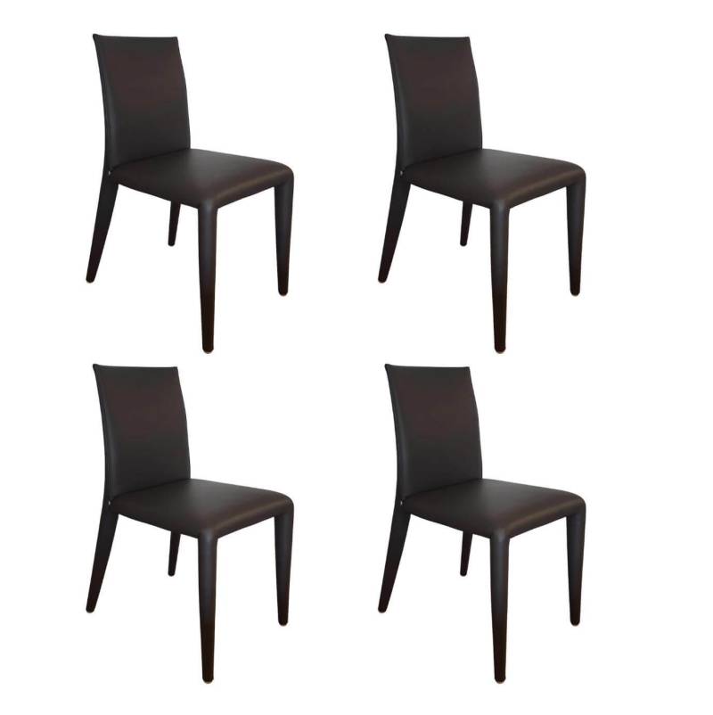 4-er Set Stuhl Vol au Vent Leder Gamma Grau von B&B Italia