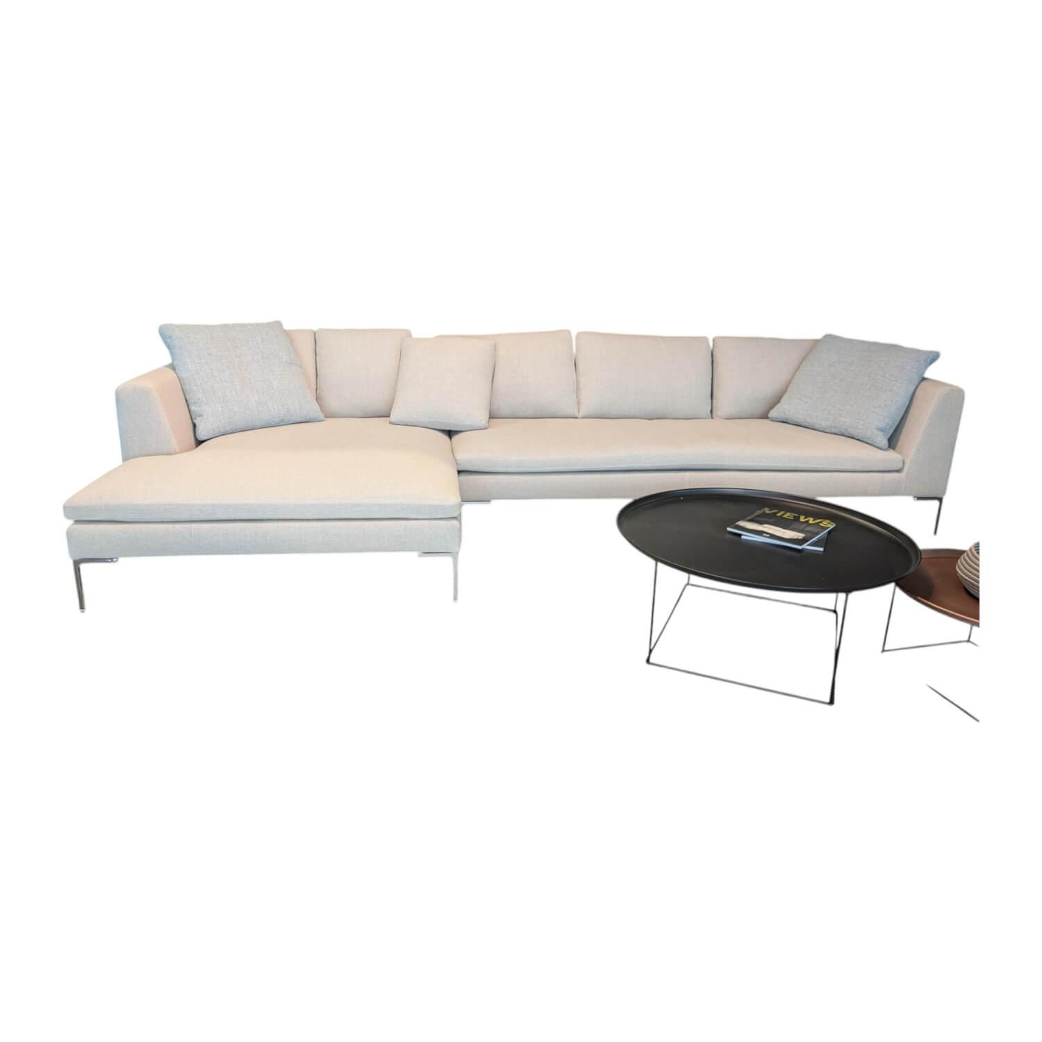Ecksofa Charles Stoff Lodi Natur Creme Füße Chrom mit 8 Kissen Ecksofa Charles Stoff Lodi Natur Creme Füße Chrom mit 8 Kissen von B&B Italia