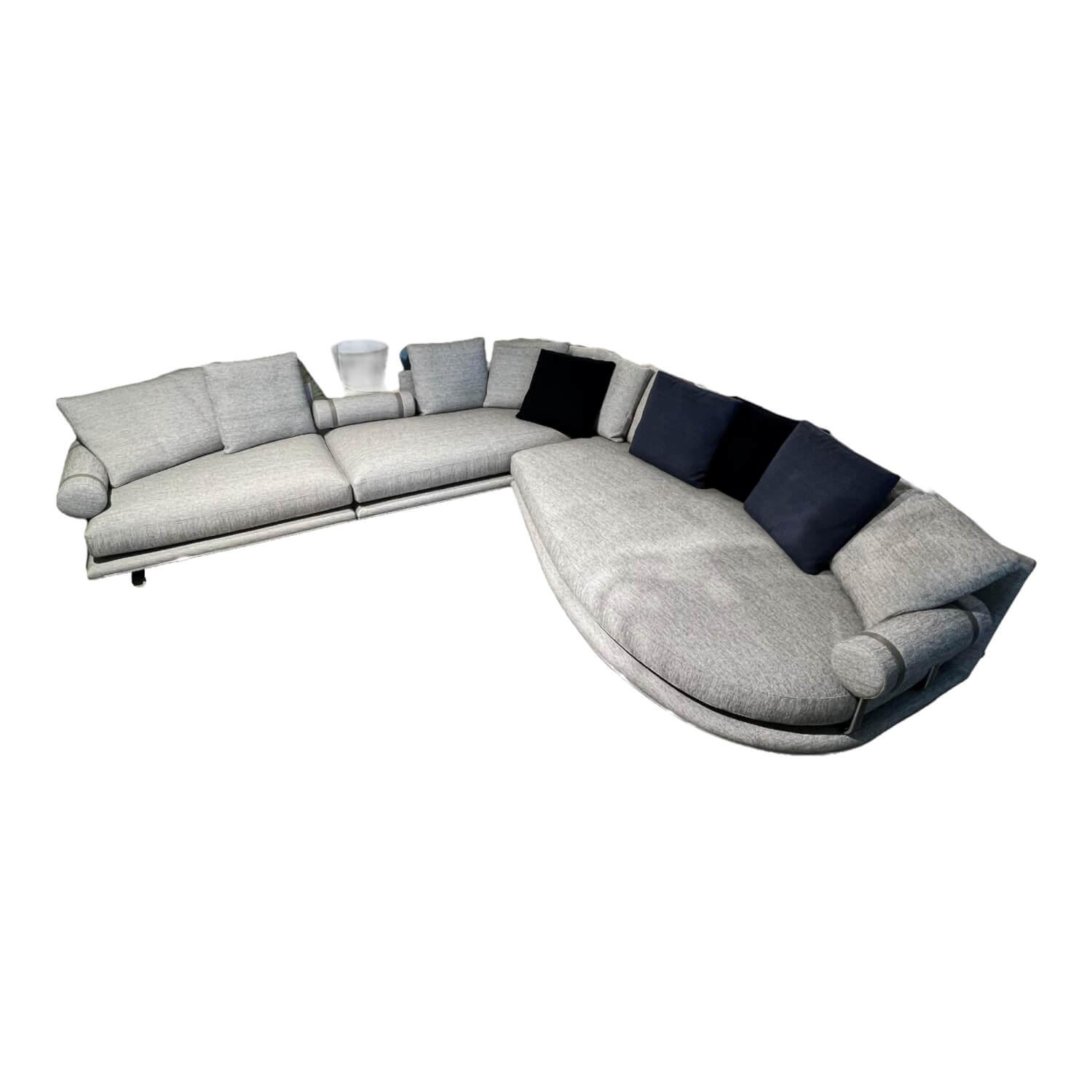 Ecksofa Noonu Stoff CAT S Sara Anthrazit Melange 2625159 mit 12 Kissen von B&B Italia