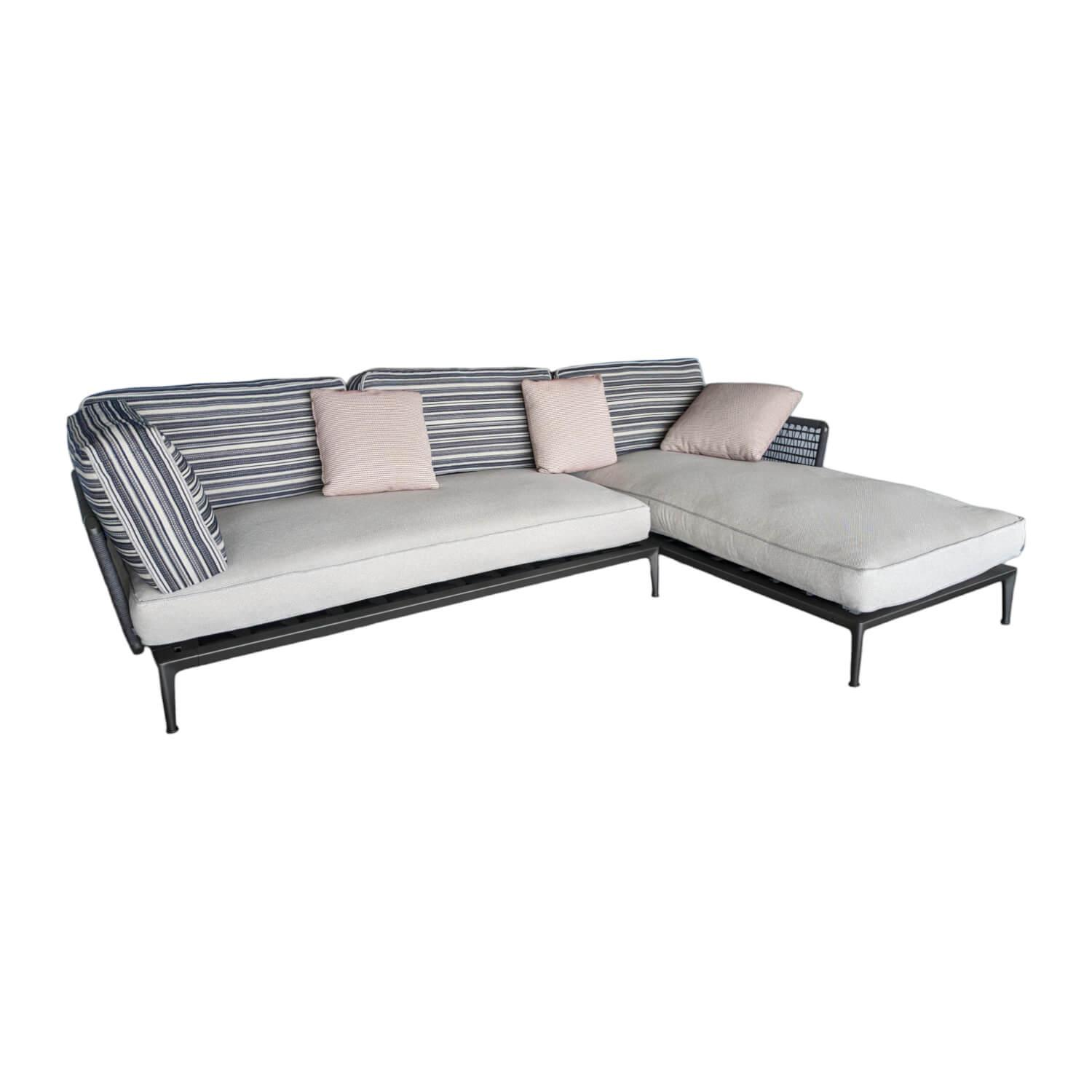 Ecksofa Ribes Outdoor Stoff Elisir Nature mit 7 Kissen von B&B Italia