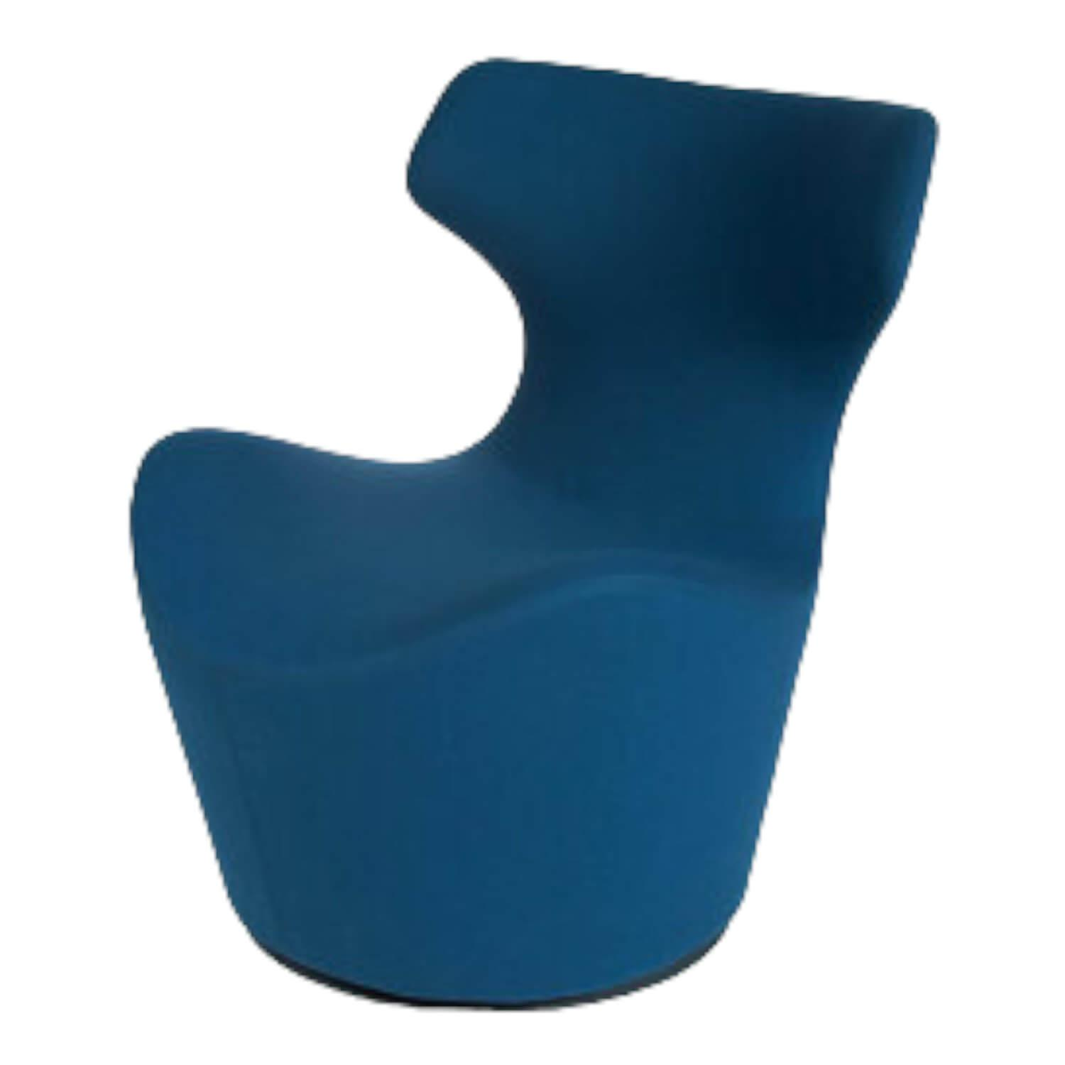 Sessel Piccolo Papilio Drehbar Bezugstoff Blau Untergestell Grau Metallisiert La... von B&B Italia