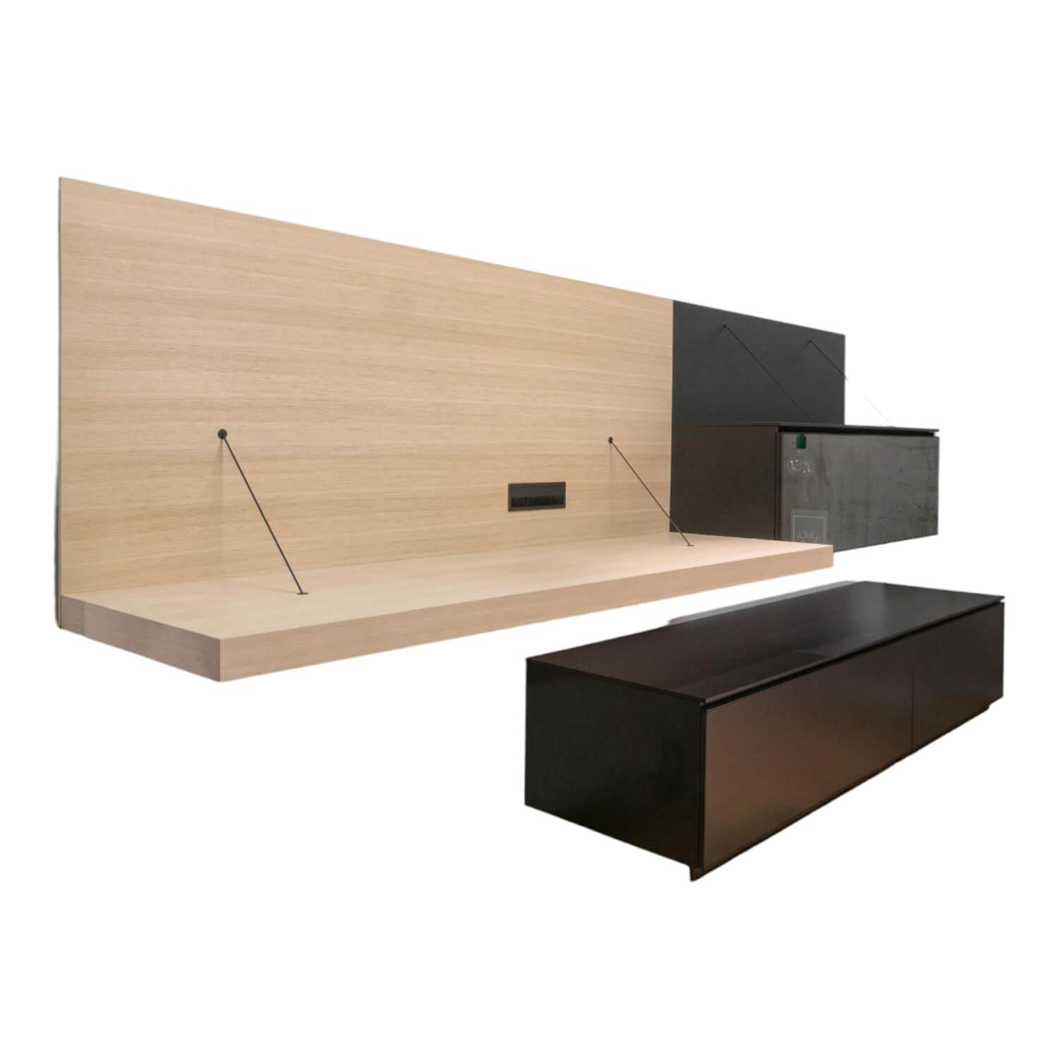 Sideboard Pab Bodenstehend Regalsystem Wandhängend Schwarz Matt 3764E Lackiert U... von B&B Italia