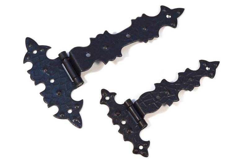 B&B Möbelbeschlag Scharnier Schwarz antike Beschläge im restaurierungsshop Möbelbänder (2 St) von B&B