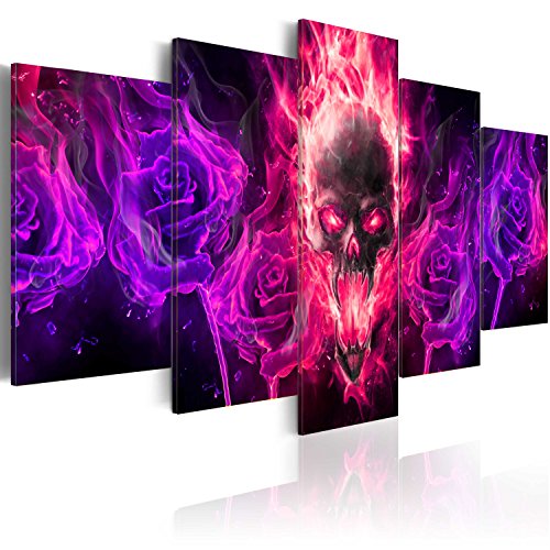 B&D XXL HandArt Bilder auf Leinwand 100x50 cm 5 tlg Leinwandbild mit Struktur-Effekt handbemalte Wandbilder mit Gel-Textur Wohnzimmer Wanddekoration Moderne Kunst a-A-0108-b-p von B&D XXL