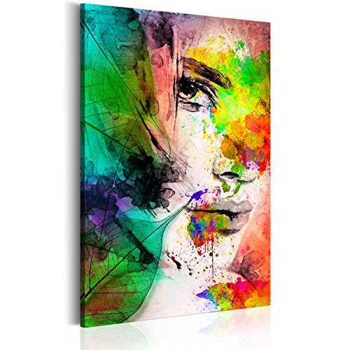 B&D XXL - Wandbilder Gesicht 60x90 cm 1 tlg - Wand Deko Vlies Leinwand Bilder Groß Wanddeko Wohnzimmer Schlafzimmer Kunstdrucke - Abstrakt Blätter bunt wie gemalt h-B-0011-b-a B&D XXL - Wandbilder Gesicht 60x90 cm 1 tlg - Wand Deko Vlies Leinwand Bilder Groß Wanddeko Wohnzimmer Schlafzimmer Kunstdrucke - Abstrakt Blätter bunt wie gemalt h-B-0011-b-a von B&D XXL