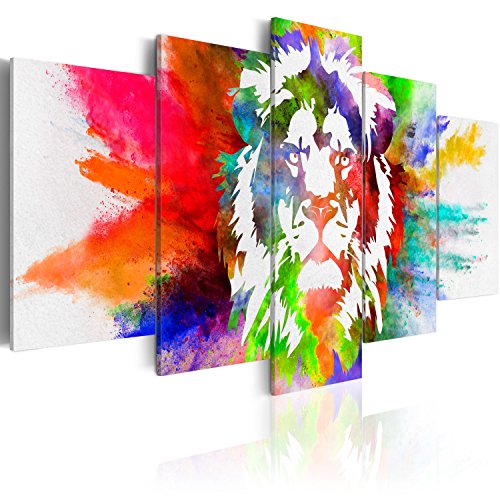 B&D XXL - Wandbilder XXL 225x112cm 5 tlg - Wand Deko Leinwand Bilder Groß Wanddeko Wohnzimmer Schlafzimmer Kunstdrucke - Abstrakt Tiere Löwe bunt g-C-0019-b-o B&D XXL - Wandbilder XXL 225x112cm 5 tlg - Wand Deko Leinwand Bilder Groß Wanddeko Wohnzimmer Schlafzimmer Kunstdrucke - Abstrakt Tiere Löwe bunt g-C-0019-b-o von B&D XXL