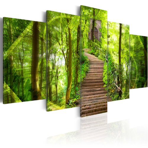 B&D XXL - Wandbilder XXL 3D Effekt 150x75cm 5 tlg - Wand Deko Leinwand Bilder Groß Wanddeko Wohnzimmer Schlafzimmer Kunstdrucke - Treppen Weg Wald Natur 030112-8 B&D XXL - Wandbilder XXL 3D Effekt 150x75cm 5 tlg - Wand Deko Leinwand Bilder Groß Wanddeko Wohnzimmer Schlafzimmer Kunstdrucke - Treppen Weg Wald Natur 030112-8 von B&D XXL