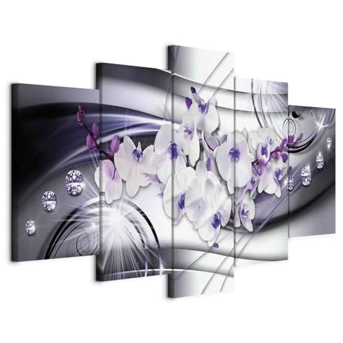 B&D XXL - Wandbilder XXL Abstrakt 100x50cm 5 tlg - Wand Deko Leinwand Bilder Groß Wanddeko Wohnzimmer Schlafzimmer Kunstdrucke - Blumen Orchidee Diamant b-A-0238-b-p B&D XXL - Wandbilder XXL Abstrakt 100x50cm 5 tlg - Wand Deko Leinwand Bilder Groß Wanddeko Wohnzimmer Schlafzimmer Kunstdrucke - Blumen Orchidee Diamant b-A-0238-b-p von Cuadros B&D XXL