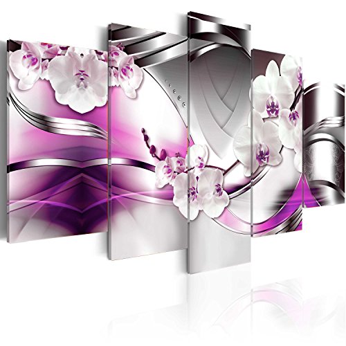 B&D XXL - Wandbilder XXL Abstrakt 200x100cm 5 tlg - Wand Deko Leinwand Bilder Groß Wanddeko Wohnzimmer Schlafzimmer Kunstdrucke - Blumen Orchidee Illusion grau fuchsia silber B&D XXL - Wandbilder XXL Abstrakt 200x100cm 5 tlg - Wand Deko Leinwand Bilder Groß Wanddeko Wohnzimmer Schlafzimmer Kunstdrucke - Blumen Orchidee Illusion grau fuchsia silber von B&D XXL