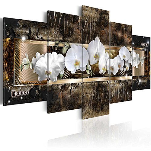 B&D XXL - Wandbilder XXL Abstrakt 225x112cm 5 tlg - Wand Deko Leinwand Bilder Groß Wanddeko Wohnzimmer Schlafzimmer Kunstdrucke - weiße Orchidee Blumen Textur braun b-A-0030-b-o B&D XXL - Wandbilder XXL Abstrakt 225x112cm 5 tlg - Wand Deko Leinwand Bilder Groß Wanddeko Wohnzimmer Schlafzimmer Kunstdrucke - weiße Orchidee Blumen Textur braun b-A-0030-b-o von B&D XXL