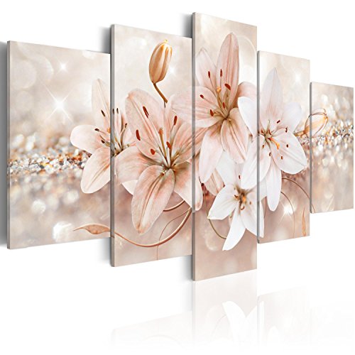 B&D XXL - Wandbilder XXL Blumen 225x112cm 5 tlg - Wand Deko Leinwand Bilder Groß Wanddeko Wohnzimmer Schlafzimmer Kunstdrucke - Lilien Abstrakt bokeh b-A-0297-b-o B&D XXL - Wandbilder XXL Blumen 225x112cm 5 tlg - Wand Deko Leinwand Bilder Groß Wanddeko Wohnzimmer Schlafzimmer Kunstdrucke - Lilien Abstrakt bokeh b-A-0297-b-o von B&D XXL