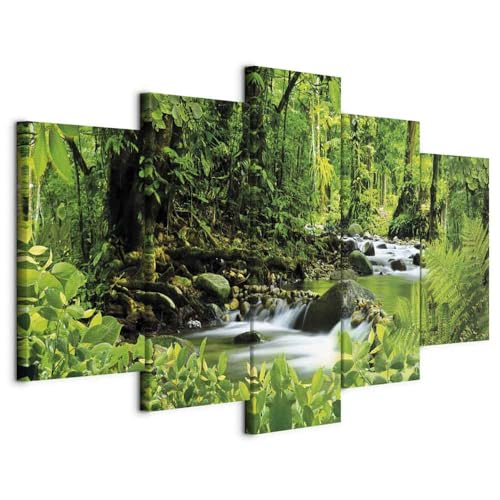 B&D XXL - Wandbilder XXL Landschaft 100x50cm 5 tlg - Wand Deko Leinwand Bilder Groß Wanddeko Wohnzimmer Schlafzimmer Kunstdrucke - Dshungel Fluss Bäume Natur 030112-45 B&D XXL - Wandbilder XXL Landschaft 100x50cm 5 tlg - Wand Deko Leinwand Bilder Groß Wanddeko Wohnzimmer Schlafzimmer Kunstdrucke - Dshungel Fluss Bäume Natur 030112-45 von B&D XXL