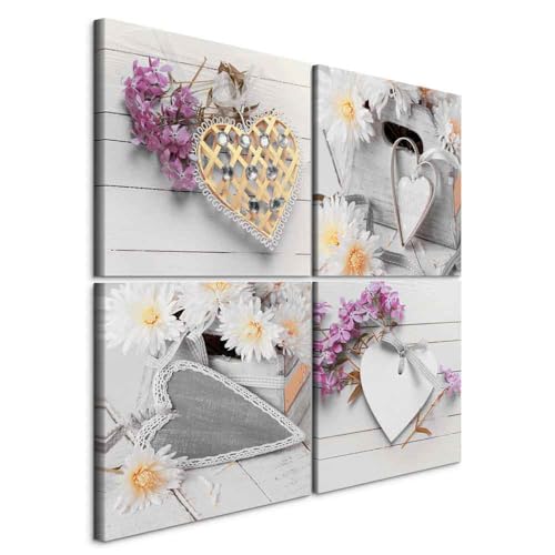 B&D XXL - Wandbilder XXL Set 80x80 cm 4 Teilig je 40x40 Akustikschaum Hochleistungsschallabsorber Schallschutz Leinwand Wandbild Raumakustik Schalldämmung n-A-0039-b-k von B&D XXL
