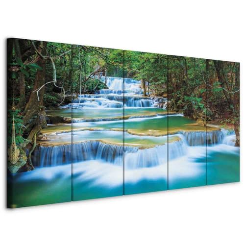 B&D XXL - Wandbilder XXL Wassrfall 150x60cm 5 tlg - Wand Deko Leinwand Bilder Groß Wanddeko Wohnzimmer Schlafzimmer Kunstdrucke - Natur Landschaft c-B-0160-b-m B&D XXL - Wandbilder XXL Wassrfall 150x60cm 5 tlg - Wand Deko Leinwand Bilder Groß Wanddeko Wohnzimmer Schlafzimmer Kunstdrucke - Natur Landschaft c-B-0160-b-m von B&D XXL