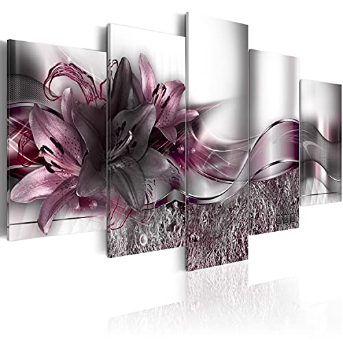 murando Acrylglasbild 200x100 cm 5 Teilig Wandbild auf Acryl Glasbilder Kunstdruck Moderne Acrylglas Platte Wanddekoration Geschenke Heimdekoration Glasbild Blumen Lilien Abstrakt b-A-0273-k-p von B&D XXL