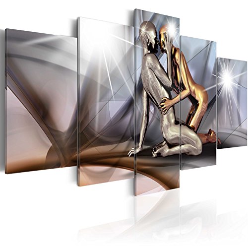 murando Acrylglasbild Abstrakt 100x50 cm 5 Teilig Wandbild auf Acryl Glasbilder Kunstdruck Moderne Acrylglas Platte Wanddekoration Geschenke Heimdekoration Glasbild Figur Erotik silber h-A-0019-k-m von B&D XXL