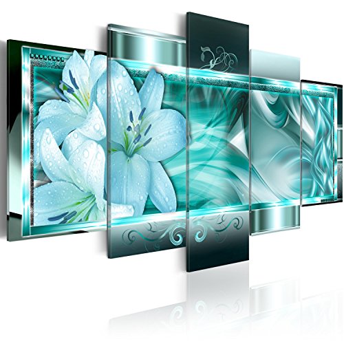 B&D XXL Acrylglasbild Abstrakt 200x100 cm 5 Teilig Wandbild auf Acryl Glasbilder Kunstdruck Moderne Acrylglas Platte Wanddekoration Geschenke Heimdekoration Glasbild Blumen Lilien Ornment blau B&D XXL Acrylglasbild Abstrakt 200x100 cm 5 Teilig Wandbild auf Acryl Glasbilder Kunstdruck Moderne Acrylglas Platte Wanddekoration Geschenke Heimdekoration Glasbild Blumen Lilien Ornment blau von B&D XXL