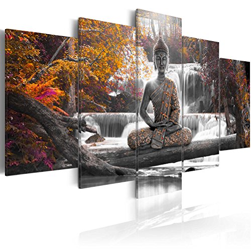 murando Acrylglasbild Abstrakt 200x100 cm 5 Teilig Wandbild auf Acryl Glas Bilder Kunstdruck Moderne Wanddekoration -Buddha Wasserfall Feng Shui c-A-0021-k-p von B&D XXL