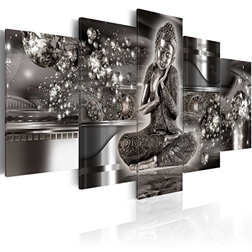 B&D XXL Acrylglasbild Abstrakt 200x100 cm 5 Teilig Wandbild auf Acryl Glasbilder Kunstdruck Moderne Acrylglas Platte Wanddekoration Geschenke Heimdekoration Glasbild Buddha Feng Shui Diamant Ornament von B&D XXL