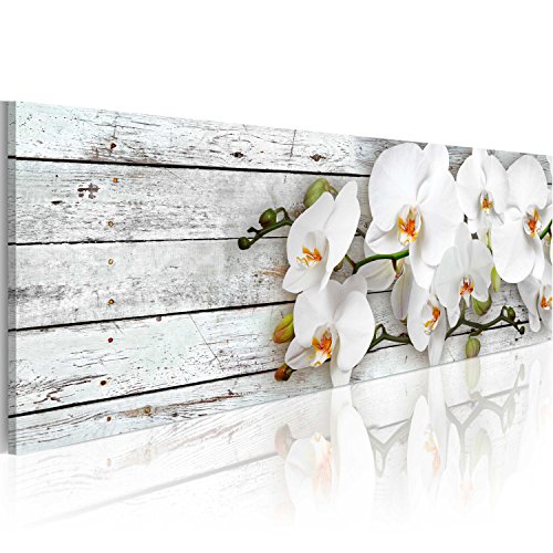 murando Acrylglasbild Blumen 120x40 cm 1 Teile Wandbild auf Acryl Glas Bilder Kunstdruck Moderne Wanddekoration Orchidee Holzoptik b-A-0072-k-d von B&D XXL