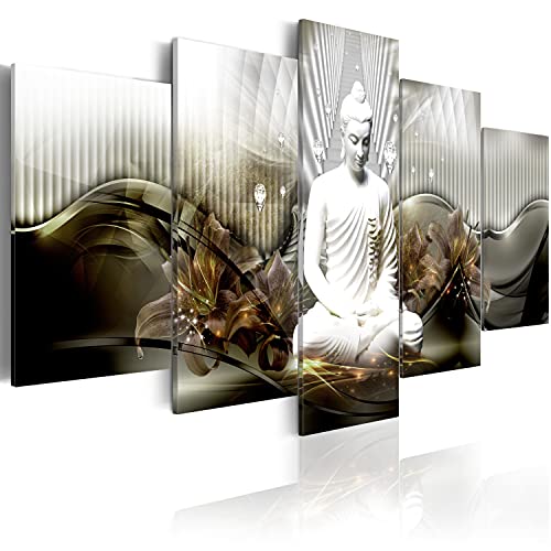 murando Acrylglasbild Buddha 100x50 cm 5 Teilig Wandbild auf Acryl Glas Bilder Kunstdruck Moderne Wanddekoration - Abstrakt Blumen Lilien h-C-0043-k-o von B&D XXL