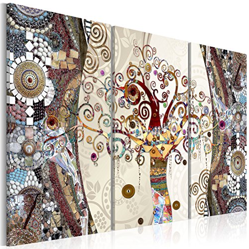 murando Acrylglasbild Gustav Klimt Baum 120x80 cm 3 Teilig Wandbild auf Acryl Glasbilder Kunstdruck Moderne Acrylglas Platte Wanddekoration Geschenke Heimdekoration Glasbild Abstrakt Mosaik von B&D XXL