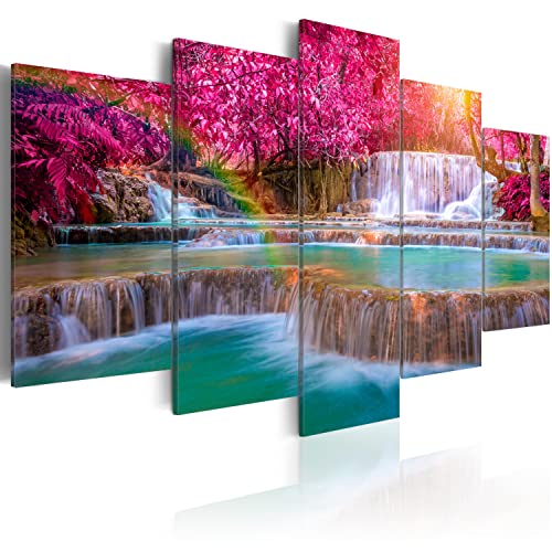 murando Acrylglasbild Landschaft Wasserfall 200x100 cm 5 Teilig Wandbild auf Acryl Glas Bilder Kunstdruck Moderne Wanddekoration - Natur Botanik c-B-0128-k-m von B&D XXL