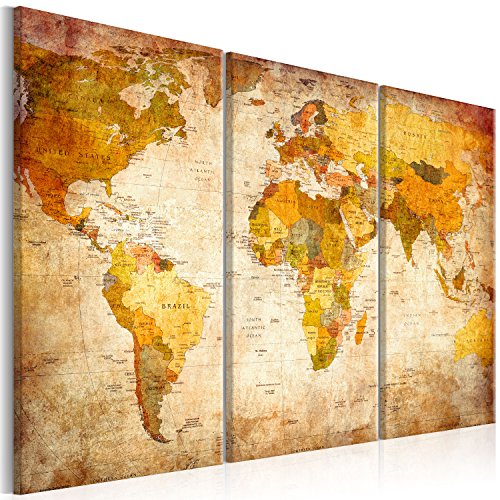 murando Acrylglasbild Weltkarte 90x60 cm 3 Teilig Wandbild auf Acryl Glas Bilder Kunstdruck Moderne Wanddekoration - Landkarte Kontinente Reise k-B-0006-k-e von B&D XXL