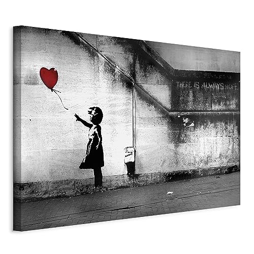 murando - Akustikbild Banksy 120x80 cm 1 tlg Bilder Akustikschaum Schallschutz Akustikpaneele Wandpaneele Schalldämmung Wandbild Schallabsorber Akustikplatten Girl with red Balloon i-C-0113-b-a von B&D XXL