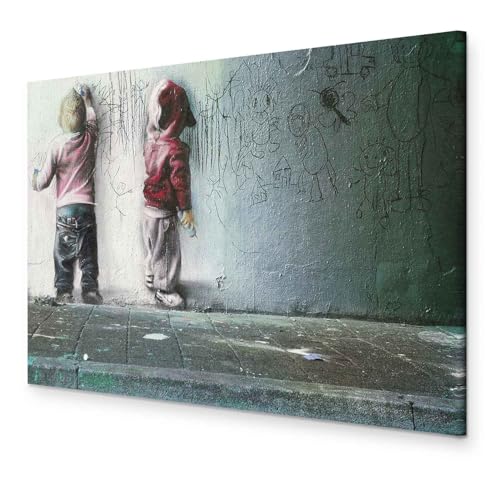 murando - Akustikbild Banksy Kids Painting 90x60 cm 1 tlg Bilder Akustikschaum Schallschutz Kunst Akustikpaneele Wandpaneele Schalldämmung Schallabsorber Poster Kinder Graffiti i-B-0024-b-c von B&D XXL