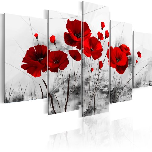 murando Akustikbild Blumen Bilder Akustikschaum Hochleistungsschallabsorber Schallschutz Leinwand 5 tlg Wandbild Raumakustik Schalldämmung 0107-5 von B&D XXL