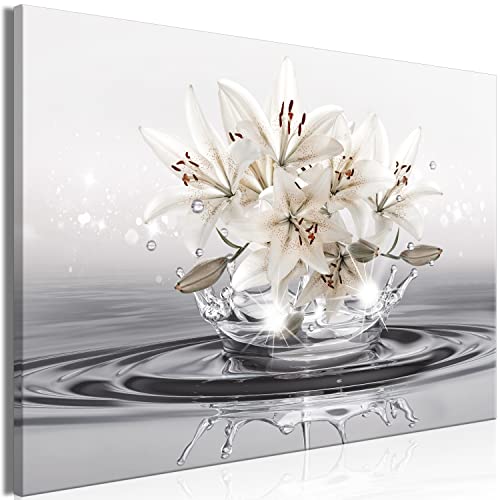 murando Akustikbild Blumen Lilien Bilder Akustikschaum Hochleistungsschallabsorber Schallschutz Leinwand 1 tlg Wandbild Raumakustik Schalldämmung Spa Zen Wasser bokeh b-C-10350-b-a von B&D XXL