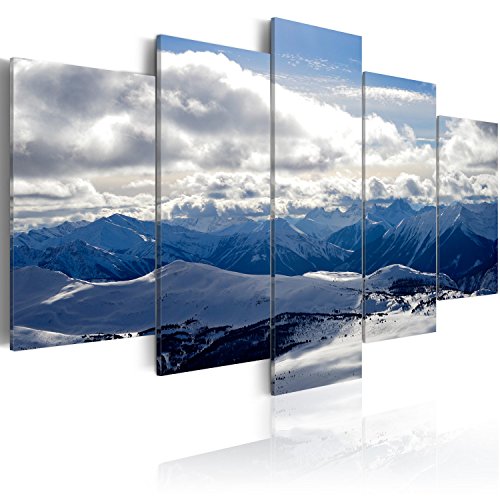 murando Akustikbild Landschaft Gebirge Bilder Akustikschaum Hochleistungsschallabsorber Schallschutz Leinwand 5 tlg Wandbild Raumakustik Schalldämmung c-B-0082-b-m von B&D XXL